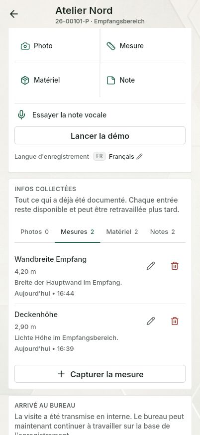 QuickQuote : documenter une visite sur smartphone