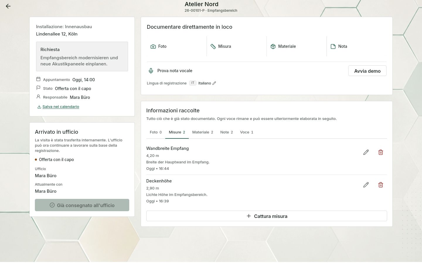 QuickQuote: documentazione del sopralluogo nel progetto