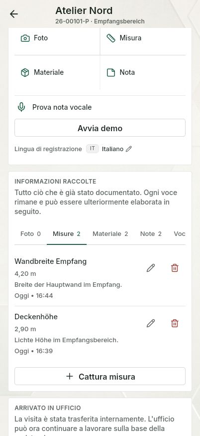 QuickQuote: documentazione di un sopralluogo su smartphone
