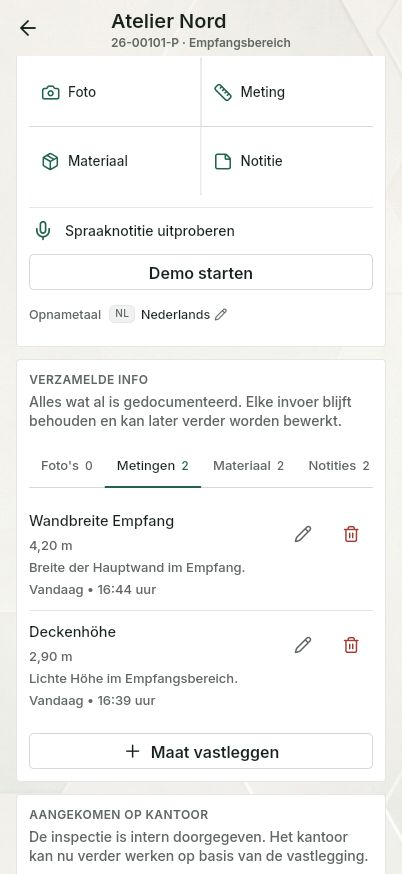 QuickQuote: een locatiebezoek documenteren op een smartphone