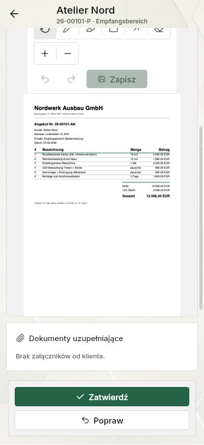 QuickQuote: Sprawdzanie oferty na smartfonie