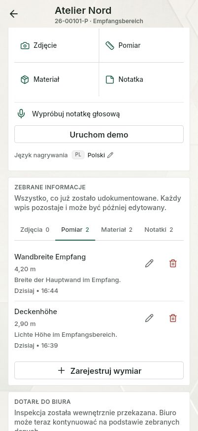 QuickQuote: Dokumentowanie wizji lokalnej na smartfonie