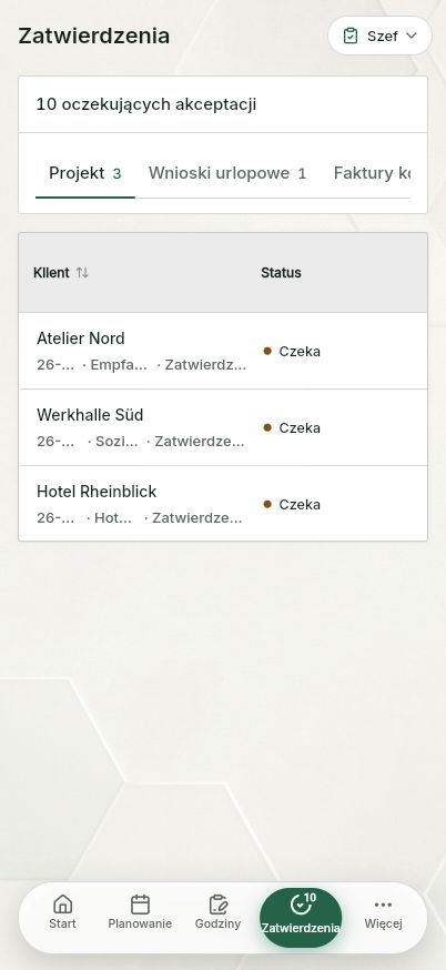 QuickQuote: Zatwierdzanie na smartfonie