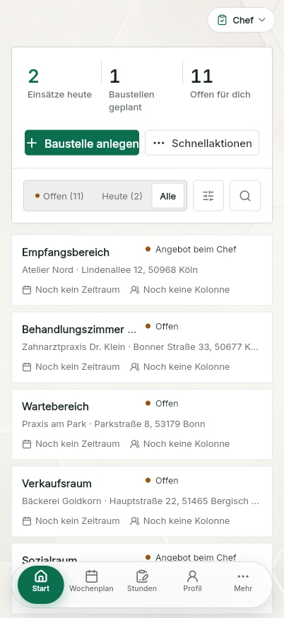 QuickQuote: Kostenloser Planer auf dem Smartphone