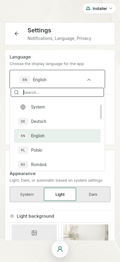 QuickQuote: Language selection in QuickQuote