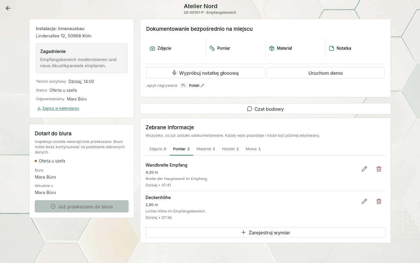 QuickQuote: Dokumentacja wizji lokalnej w projekcie